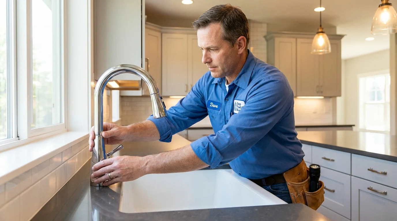 Kitchen faucet installation by Johns Plumbing LLC in Falls City