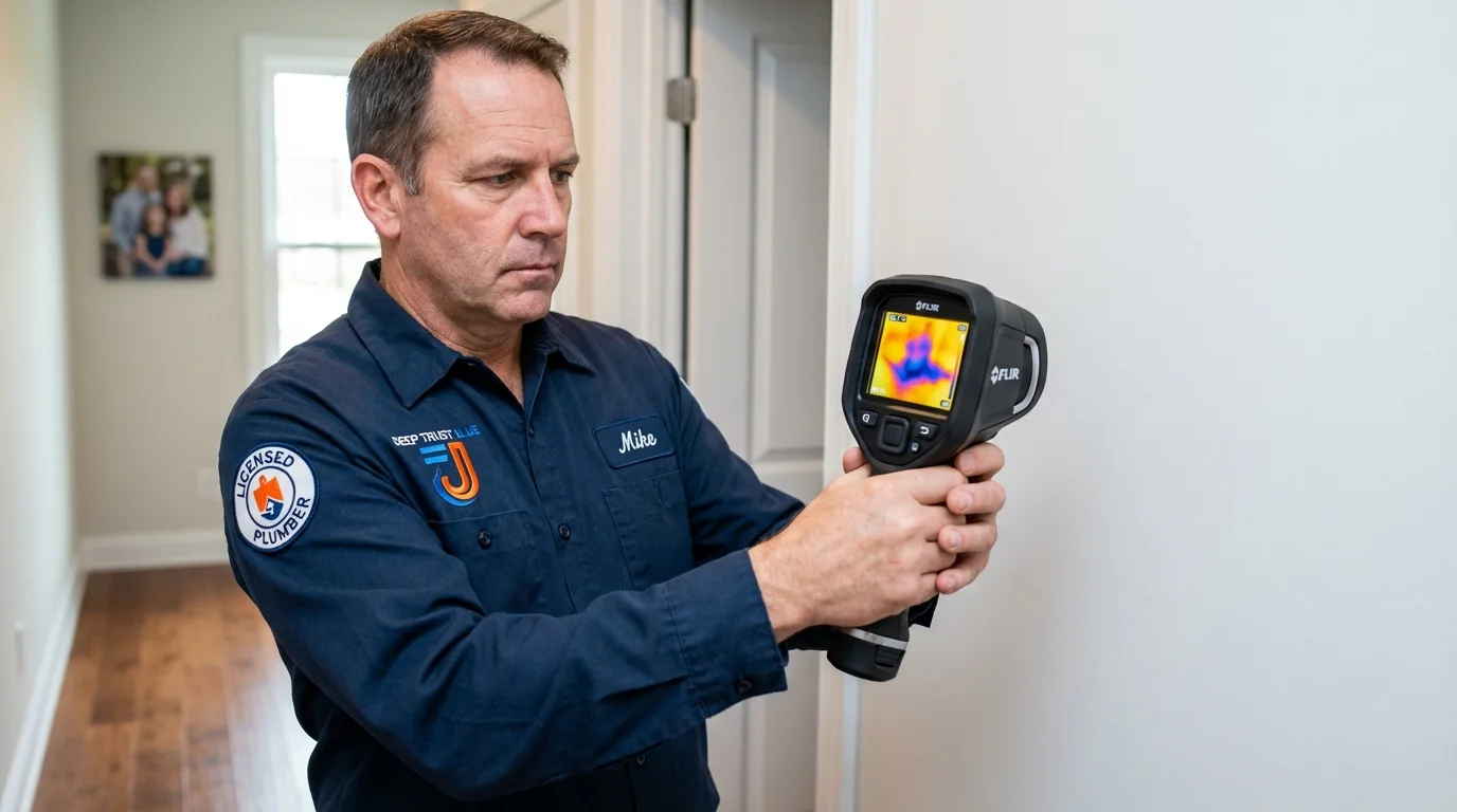 Thermal imaging leak detection by Johns Plumbing LLC in Falls City